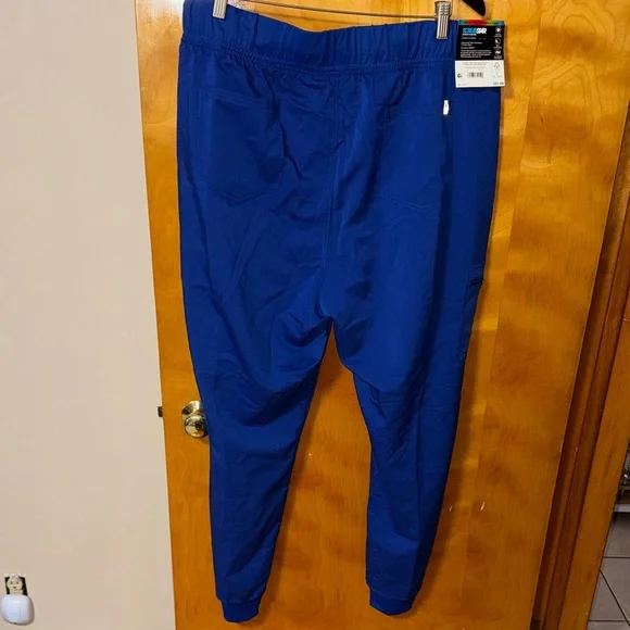 Blue Jogger Scrub Pants - Casual Elastic Waist - Picture 2 of 4